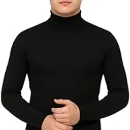 Men's Cotton High Neck Sweater | Full Sleeve Winter Wear Pullover for Men | Warm and Soft Wool Blend Turtleneck Sweater | Stylish Regular Fit Knitted Winter Top for Office and Casual Use-picture-40