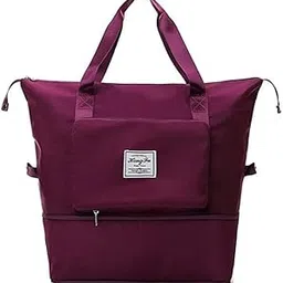 brikshi Foldable Duffle Bag for Travelling |Waterproof and Large Travel Bag for Women Luggage | Expandable & Multipurpose Large Capacity Weekender Carry Bag for Women Travel (Dark Purple)||05-picture-42
