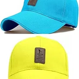 selloria Acrylic Base Ball New Generation Boys And Girls Men Women's And Fancy Stylish Caps Sky Blue And Yellow Caps Pack Of 2, One Size-picture-31