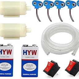 Electronic Spices COMBO of 2 DC Pump, 2 Meter Pipe, 2 SPST Switch, 2 Battery Clip and Two 9V Batteries-picture-14