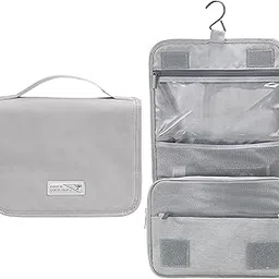 funblast Toiletry Organizer Pouch With Hook - Travel Accessories Kit for Men & Women, Shaving Kit, Cosmetics & Medicine Holder Bag (Grey)-picture-57