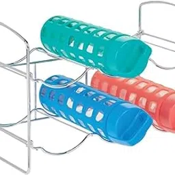 Craft Capital Metal Water Bottle Rack Storage Organizer for Kitchen Countertops, Pantry, Fridge - Stores Wine, Beer, Pop/Soda - 2 Levels, Each Holds 6 Bottles, Free-Standing (Silver)-picture-13