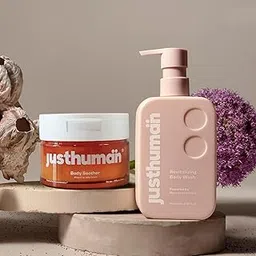 Justhuman Body Wash & Whip-it-up Jelly Cream Combo | Brightens, Nourishes & Deeply Hydrates | With Lemon Balm, Holy Basil, Aloe Vera, Shea Butter, Collagen & Vitamin E | 250ml + 238g-picture-54
