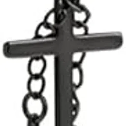the men thing FLARE CROSS BLACK - Titanium Steel Stud Earrings for Men & Boys (1 Pcs)-picture-24