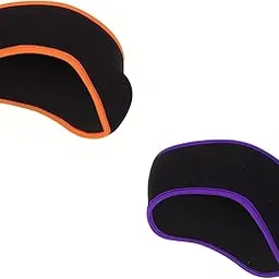 2 PCs Winter Fleece Ear Warmers Unisex Headband- Winter Ear Muffs for Men Women Kids in Cold Weather, Running Yoga Skiing Riding Bike Ear Cover (Orange & Purple)-image-63