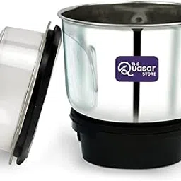 Mixer Grinder Chutney Jar (425 ml) Mixer Jar Mixer Juicer Jar Suitable for all Local & Branded Mixer which comes with 2 Lock & 4 Teeth Coupler (Stainless Steel, Silver) image 1