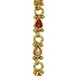 Traditional Polki Diamond Maang Tikka Ruby/Emerald Gold Plated Pearl Drop Matha Tika for Women & Girls-image-42