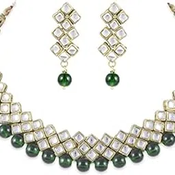 shining diva fashion Kundan Choker Traditional Jewellery Necklace Set With Earrings For Women Girls-picture-32