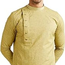 manyavar Men's Viscose Blend Solid Side Open Short Kurta (1pc)-picture-43