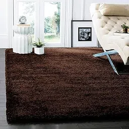 COZYBIZZ Soft Fluffy Microfiber Carpet Rugs Shaggy for Bedroom, Living Room, Modern Interior, Thickness,1.5 Inches (Coffee, 3' x 5' (Rectangular))-picture-35