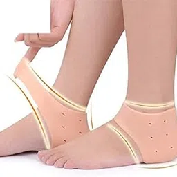 Silicone Gel Heel Pad Socks for Pain Relief & Cracked Heel Repair | Anti Swelling Foot Care Cushion Socks | Soft Moisturizing Gel Socks for Dry Hard Heels & Ankle Support – Unisex Free Size-image-82