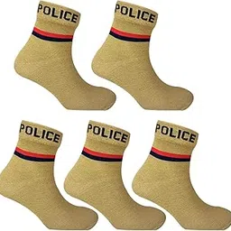 vdangi Men & Women Police Khaki Socks Cotton Full Length Uniform Socks free Size Police Khaki Socks Pack Of 5 Pair-picture-42