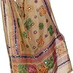 diamo Cotton Embroidered paper mirror work dupatta for womens/Girls-picture-18