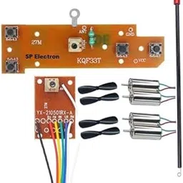 Croptronia Combo Pair of 4 Pcs DC 3.7V 716 7x16mm Micro Coreless Motor with Propeller High-Speed Mini Drones & 4CH RC remote control 27MHz circuit PCB transmitter & receiver for RC Toys kit-image-73