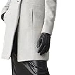 globus Women Notched Lapel Long Sleeves Striped Self Design 2 Pockets Hip Length Winterwear Overcoat-picture-28