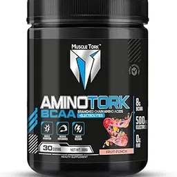 MuscleTork AminoTork Pure BCAA with Electrolytes, 300g, 30 Servings (300 Gram, Fruit Punch)-picture-28