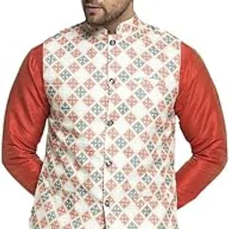 Men's Printed Nehru Jacket.-image-89