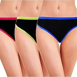 rc. royal class Women Cotton Solid Black Bikini Multicolored Panty(Pack of 3)-picture-49