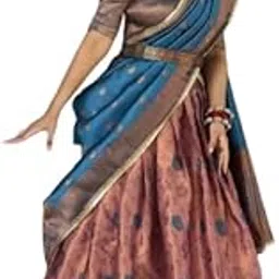 ziton "Women's Traditional Banarasi Lehenga Choli Set with Embroidered Dupatta – Maroon and Beige Floral Silk Design for Weddings & Festivals unstitched-picture-46