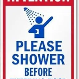BIN SHANG Attention Please Shower Before Entering Pool Sign, 8" X 12" inch-picture-13
