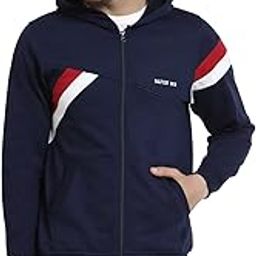 kalt Men Full Sleeves Zipper Fleece Striped Hoodie-picture-0