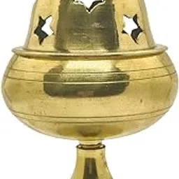 Traditional Brass Pooja Diya, Decorative Pedestal Oil Lamp, Gold, Metal, 5.5x10x6 cm, Religious Ceremonies, Cotton Wick Included-image-44