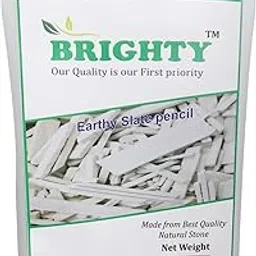 Brighty 900gm Natural White Slate Pencil Tukda | Broken Slate Crumbs from Natural Stone for Writing, Drawing, Marking, Educational & DIY Art Projects | Chalk Box for School and Craft Use-picture-10