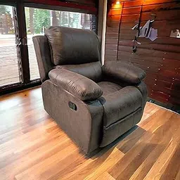 One Seater Recliner in Brown Leatherette-picture-11