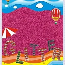 Craftvilla A4 Non Adhesive Glitter Sheet Size-8 * 12 Inch Pink Color EVA Foam with Sparkling Glitter. image 1