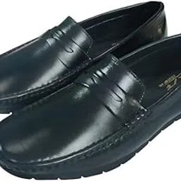 Men’s Classic Black Penny Loafers – Premium Synthetic Leather Formal Slip-On Shoes for Office, Party & Casual Driving – Lightweight & Stylish-image-3