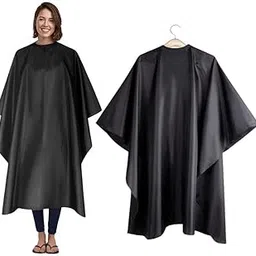 Waterproof Professional Barber Apron with Snap Closure Hair Cutting Hairdressing Barber Salon Cape - 59" x 51" Black, Pack of 1-image-74