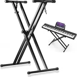 MOCKING BIRD Double X Keyboard Piano Stand| Piano Keyboard stand Foldable and Portable | Adjustable with Locking Straps & Quick Release Mechanism for 54-88 Keys-image-3