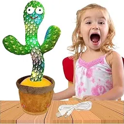 Dancing Cactus Plush Toy, Electronic Recording and Repeating, Light-up Educational Toy, Green-picture-31