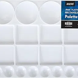 Brustro Rectangle 20 Well Plastic Palette - 32.5x25 cm | Lightweight, Ideal for Oil, Acrylic, Watercolour Paints, Professional Art, Painting, Artists and Students.-image-15