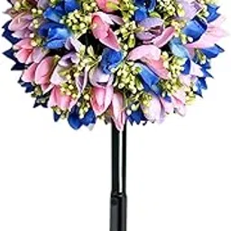 UJEAVETTE Artificial Flower Garden Stake Photo Props Ornament for Lawn Flower Bed Yard Blue Pink-picture-18