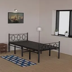 Sahni Foldable Furniture Modern Single Bed with Black Hard Mattress (6ft x 3 ft)-picture-20