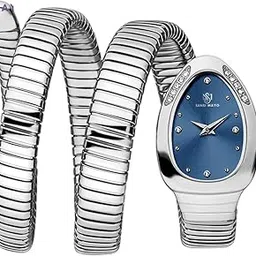 sansi mayo Women's Blue & Silver Stainless Steel Snake Two Tone Analog Watch-picture-23