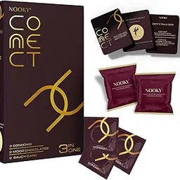 instaeats Nooky Connect Romance Booster Kit – Condoms, Mood-Lifting Chocolates & Fun Scratch Cards for Couples | Chocolate For Uplifting Mood | Best Gift Set For Men & Women | Vegan & Gluten-free Delight (1)-picture-30