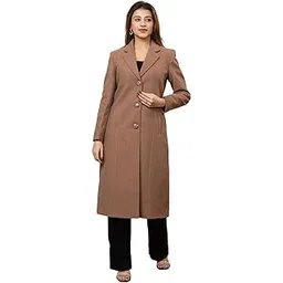 twenty me Winter Wear Casual Wear Outdoor Wear Wool Blend Collared Solid Full Sleeve Women's Coat (4164)-picture-15