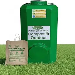 Kitchen Waste Composter, 65 litres Outdoor Bin with Compost Booster, Green-picture-22
