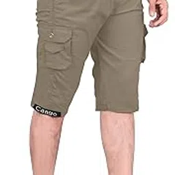 Men's Cargo Capri Shorts, Multiple Pockets, Elastic Waistband-picture-47