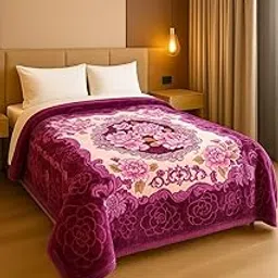 Signature® Plush Supersoft King Size Reversible 2-Ply Blanket for Winters | Cloudy Double Bed Blanket | Ultra-Plush & Cozy | 3.5 Kg | 220 x 240 cm (Velvet Rose)-picture-26