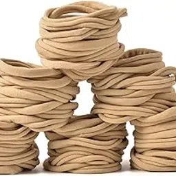prohouse 100 PCS Baby Nylon Headbands Hairbands Hair Bow Elastics for Baby Girls Newborn Infant Toddlers Kids Nude-picture-14