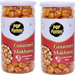 Popfusion Flavoured and Roasted Gourmet Makhana/Fox Nuts- Exotic Peri Peri,Low Fat Snacks with Airtight Glass Jar - (70gms Each) (Pack of 2)-picture-14