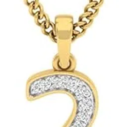 diamtrendz Gold Plated Pure 925 Sterling Silver Number 2 Pendant Without Chain | Zirconia Studded Diamond Like Shine | Rose Gold and Rhodium Plating Options Available | Model PS00634-picture-18