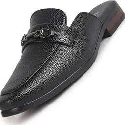 fausto Men Back Open Horsebit Buckle Party Slip On Shoe for Wedding | Ethnic Prom Slip On Shoes | Formal Shoes for Traditional Festive Kurta-picture-54
