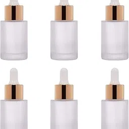 B.H.Industry Round Flat shoulder Frosted Glass Essential Oil Dropper Bottles, 30 ML, Pack of 6-picture-15