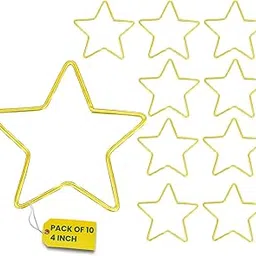 ecofynd 10pcs Star 4 Inch Metal Crafts Hoops, Gold Dream Catcher Rings Supplies, Macrame Creations Ring for Wreath Crafts, DIY Projects handicrafts Decoration Wall Hanging Craft (CS4004-GO)-image-75