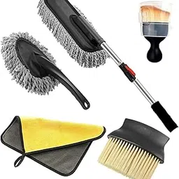 LANLOY Car Wash Brush Kit Mitt Mop Sponge with Long Handle, car and Motorcycle Car Accessories car Detailing Brushes, Tower, Dusting Brush, Car Cleaning Kit 5Psc-picture-44