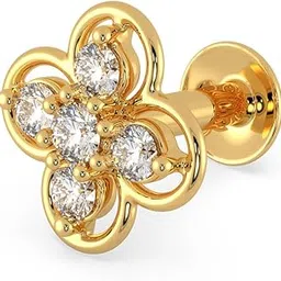 malabar gold & diamonds Yellow Gold Nose Pin for Women 22 k | 22k BIS Hallmark (916) Nose Stud for Women and Girls with Piercing-picture-10